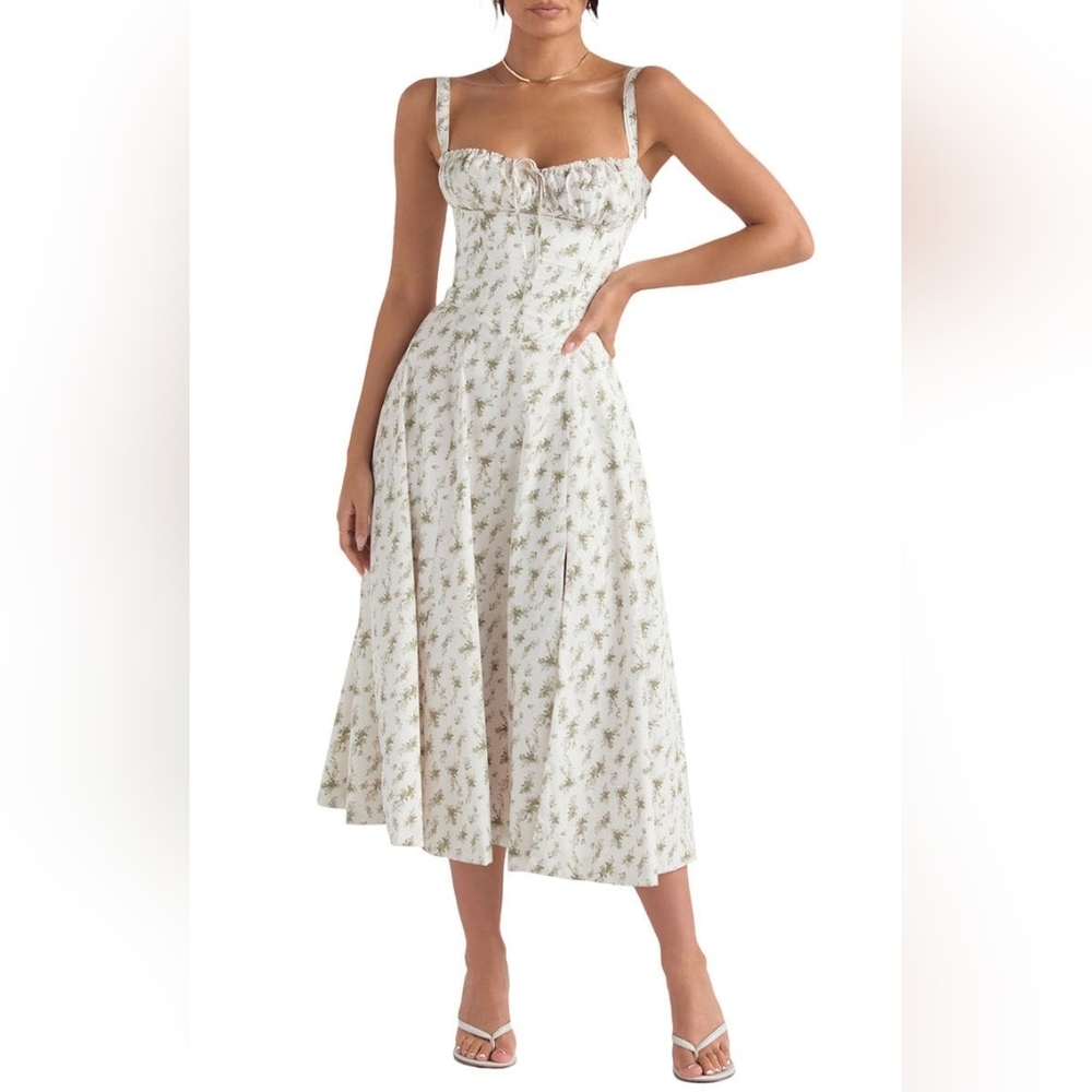 Floral Bustier Midriff Waist Shaper Dress
